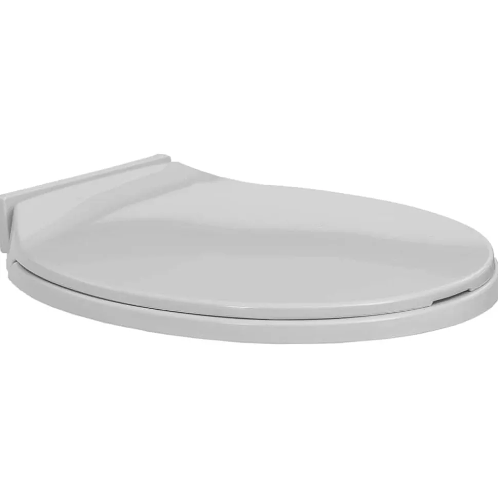 vidaXL Toiletbril soft-close ovaal lichtgrijs