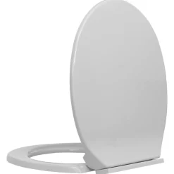 vidaXL Toiletbril soft-close ovaal lichtgrijs