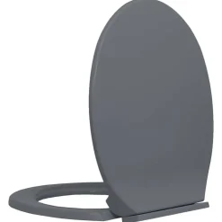 vidaXL Toiletbril soft-close ovaal grijs