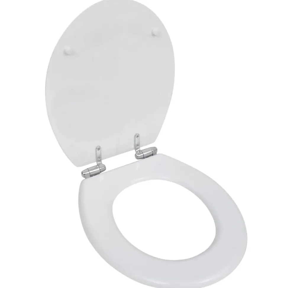 vidaXL Toiletbril soft-close simpel ontwerp MDF wit