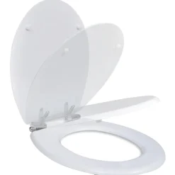 vidaXL Toiletbril soft-close simpel ontwerp MDF wit