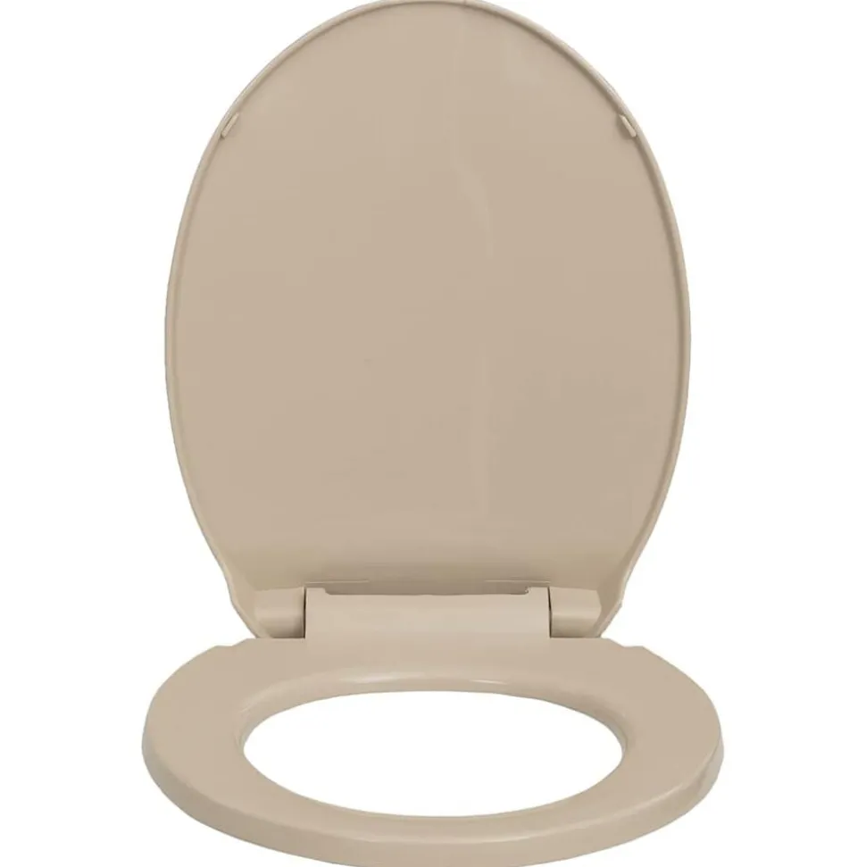 vidaXL Toiletbril soft-close ovaal beige