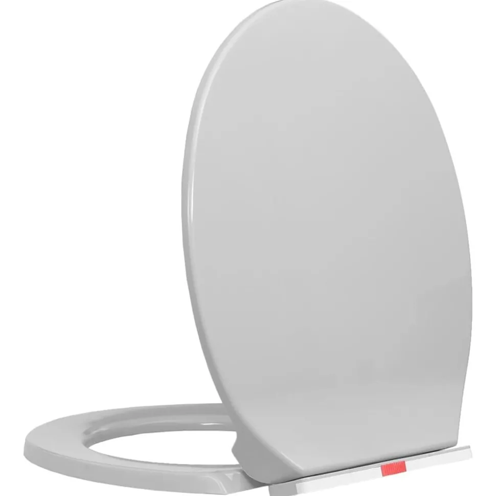 vidaXL Toiletbril soft-close en quick-release ovaal lichtgrijs