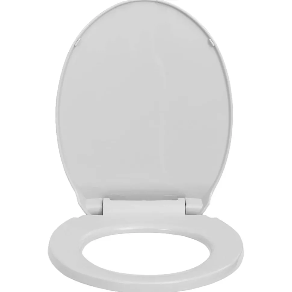 vidaXL Toiletbril soft-close en quick-release ovaal lichtgrijs