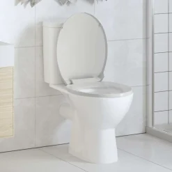 vidaXL Toiletbril soft-close ovaal wit