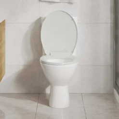 vidaXL Toiletbril soft-close ovaal wit