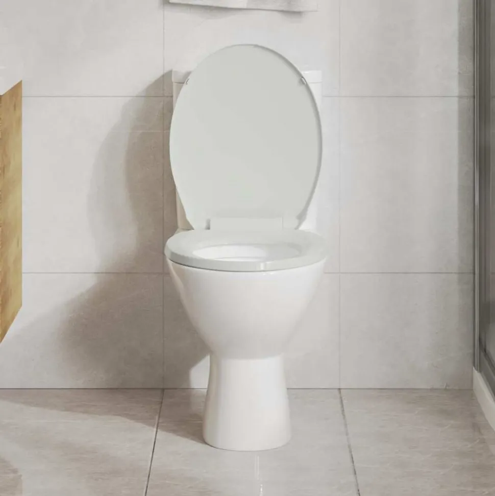 vidaXL Toiletbril soft-close ovaal wit