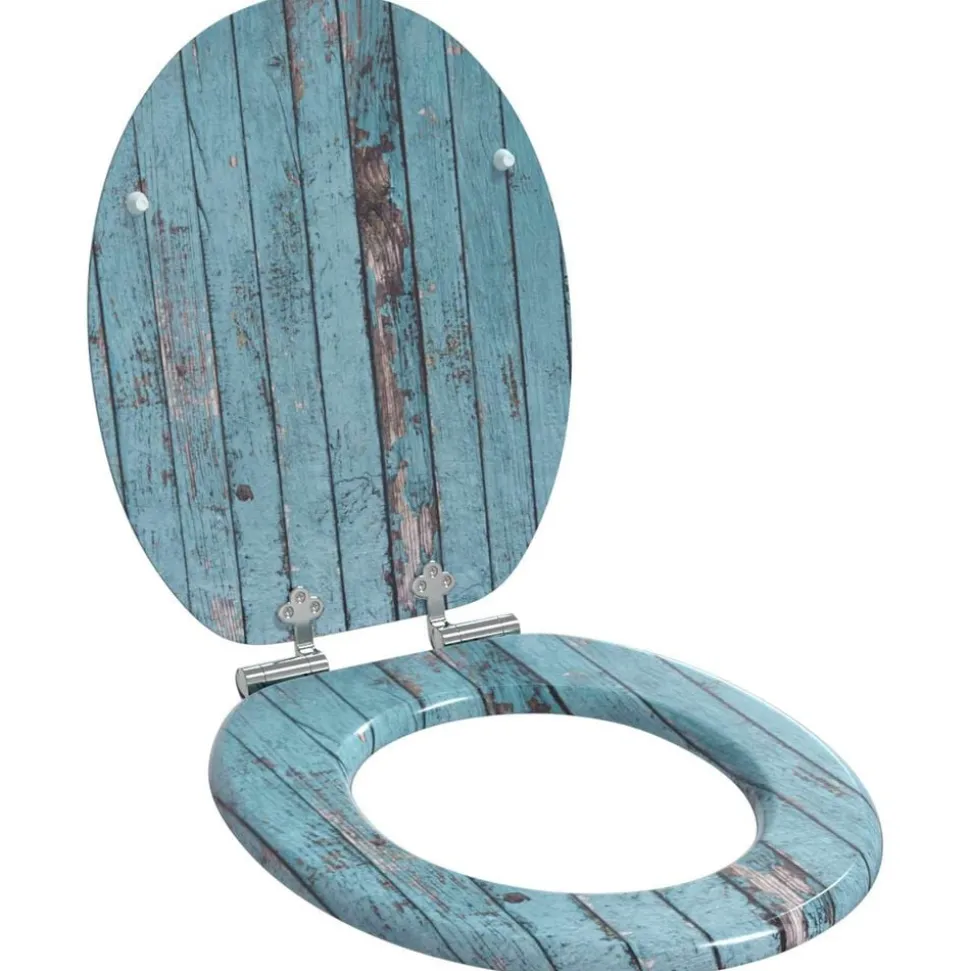vidaXL Toiletbrillen 2 st met soft-close deksels MDF houtontwerp