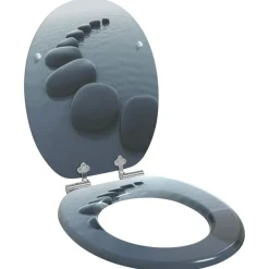 vidaXL Toiletbrillen 2 st met soft-close deksels MDF steenontwerp