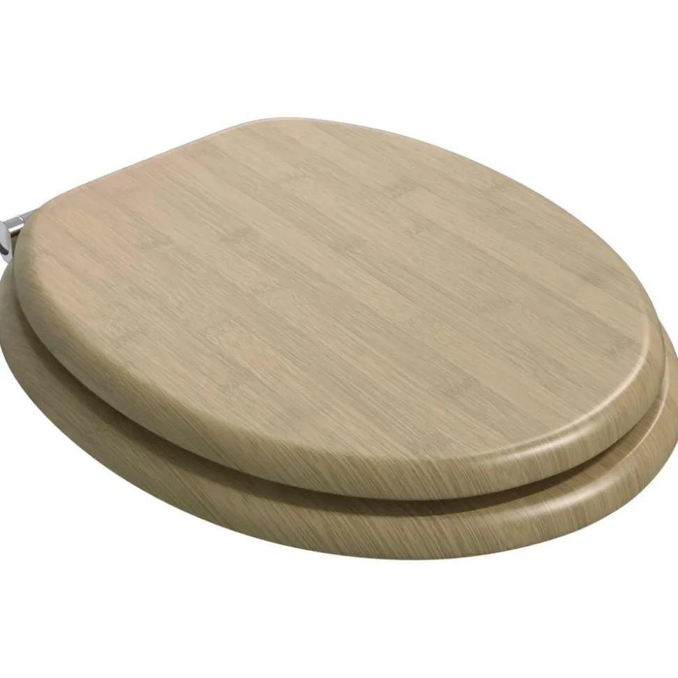 vidaXL Toiletbrillen 2 st met soft-close deksels MDF bamboeontwerp