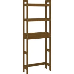 vidaXL Toiletrek 63x26x171 cm massief grenenhout honingbruin