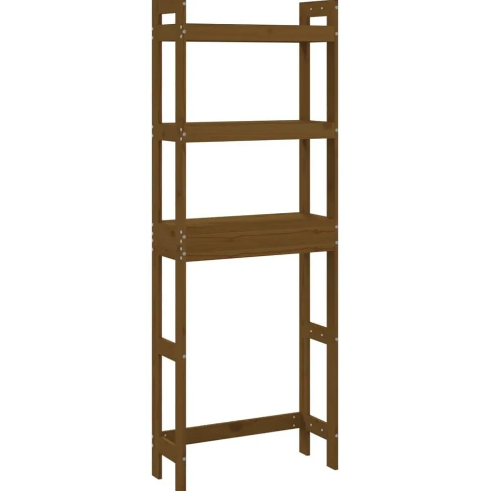 vidaXL Toiletrek 63x26x171 cm massief grenenhout honingbruin