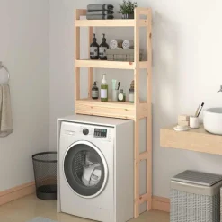vidaXL Toiletrek 63x26x171 cm massief grenenhout