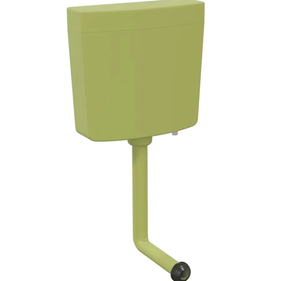vidaXL Toiletstortbak met watertoevoer onderin 3/6 L olijfgroen