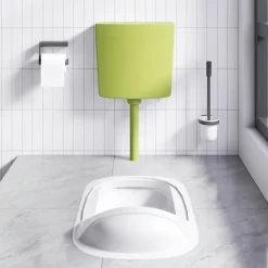 vidaXL Toiletstortbak met watertoevoer onderin 3/6 L olijfgroen