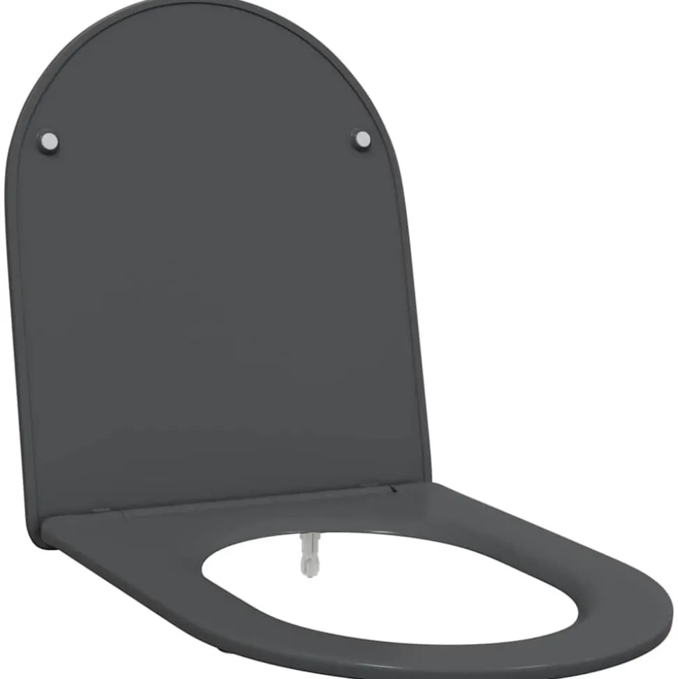 vidaXL Toiletzitting Antraciet 47 x 36 x 3,4 cm Duroplast
