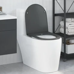 vidaXL Toiletzitting Antraciet 47 x 36 x 3,4 cm Duroplast