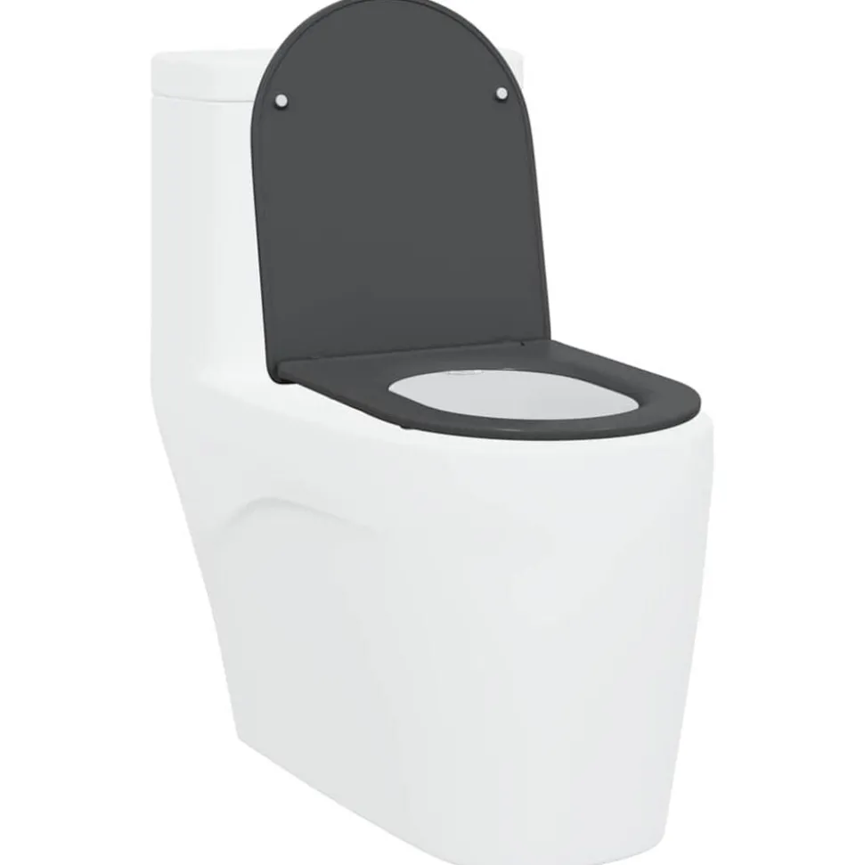 vidaXL Toiletzitting Antraciet 47 x 36 x 3,4 cm Duroplast