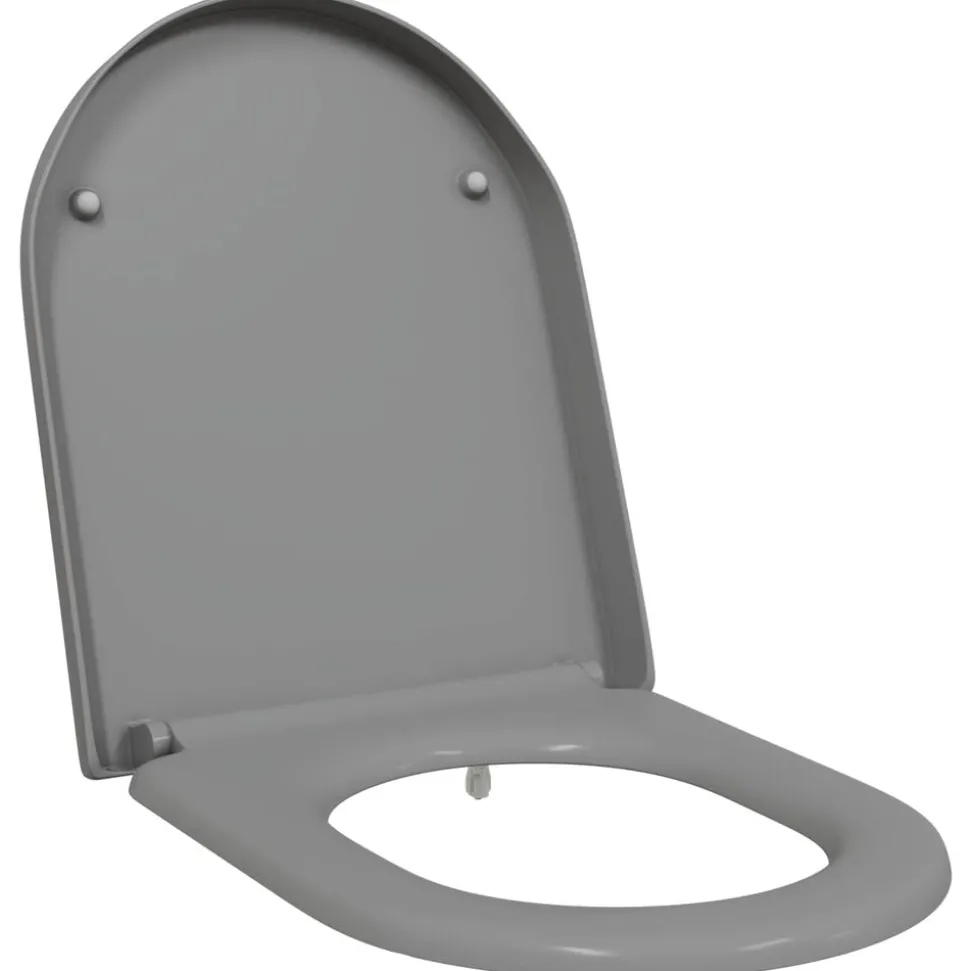 vidaXL Toiletzitting Grijs 49 x 36 x 4 cm Duroplast