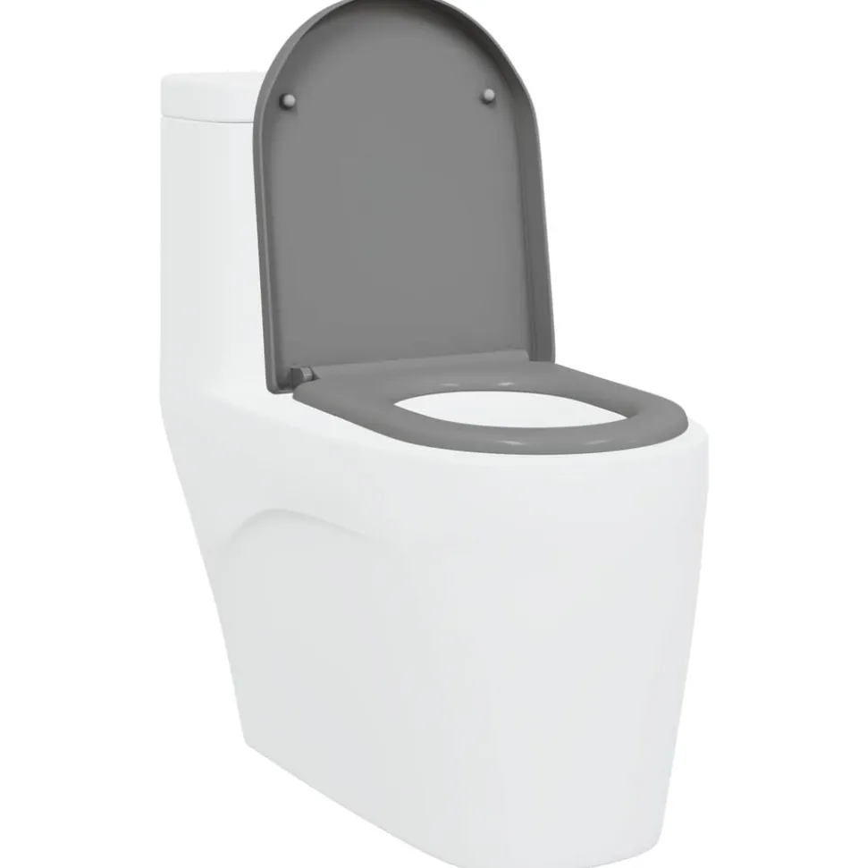 vidaXL Toiletzitting Grijs 49 x 36 x 4 cm Duroplast