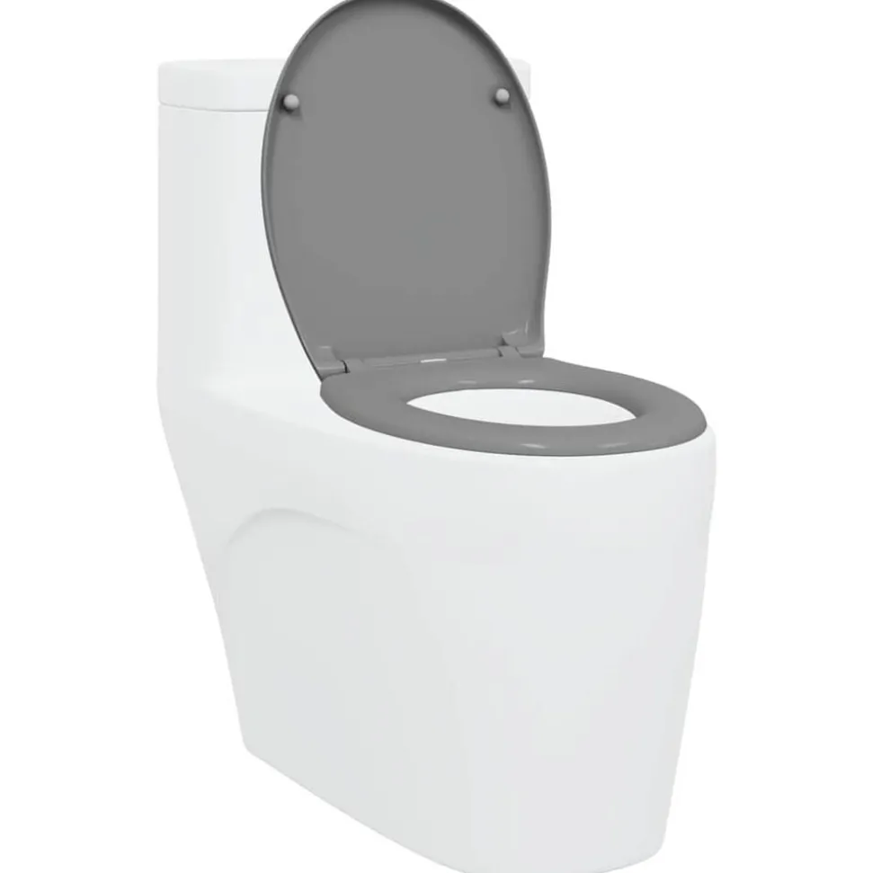 vidaXL Toiletzitting Grijs 47 x 37 x 4 cm Duroplast