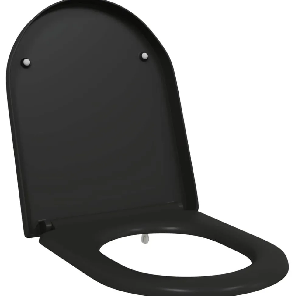 vidaXL Toiletzitting Zwart 49 x 36 x 4 cm Duroplast