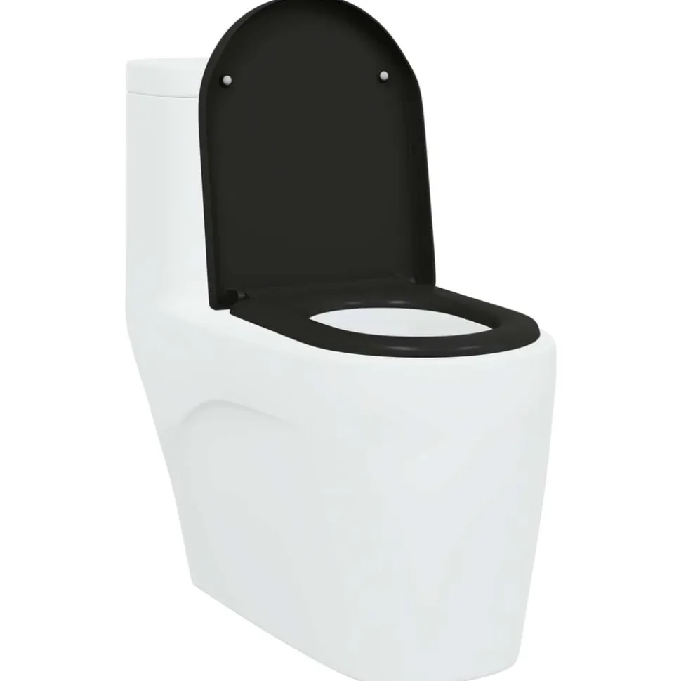 vidaXL Toiletzitting Zwart 49 x 36 x 4 cm Duroplast
