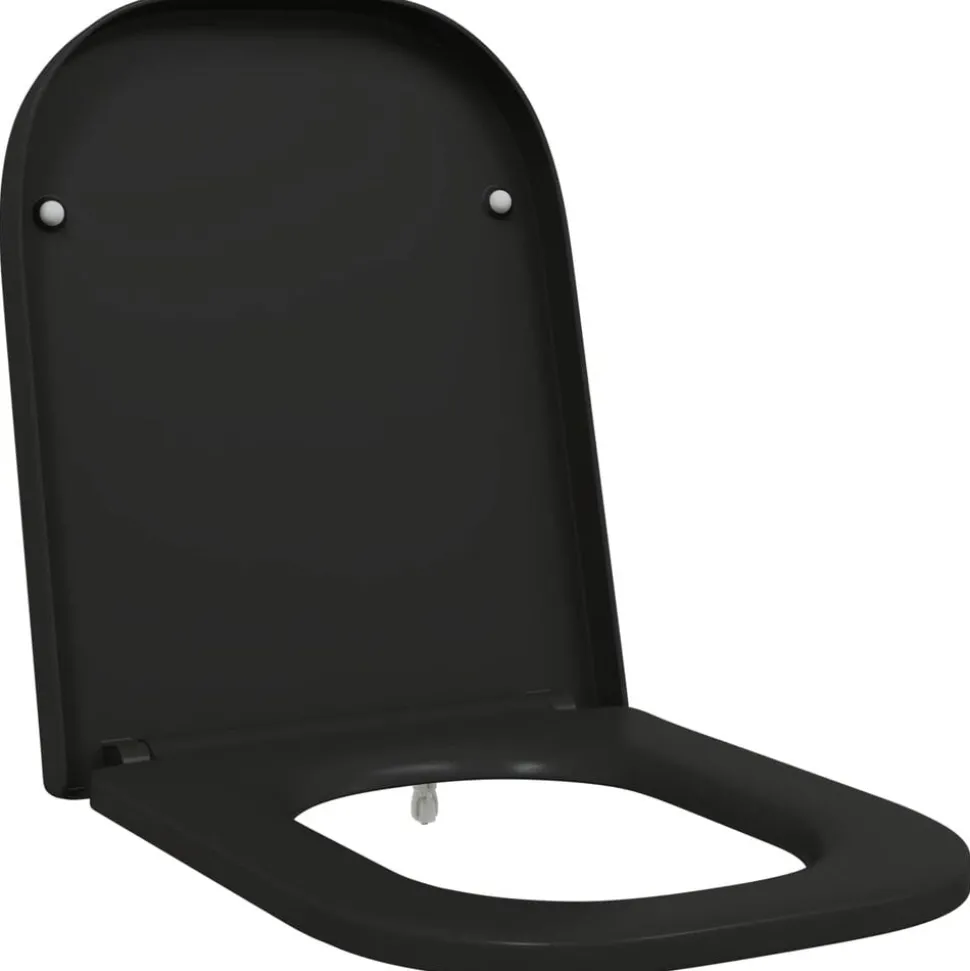vidaXL Toiletzitting Zwart 47,5 x 35 x 3,6 cm Duroplast