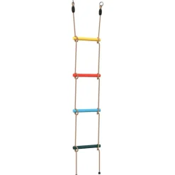 vidaXL Touwladder voor kinderen met 4 sporten meerkleurig