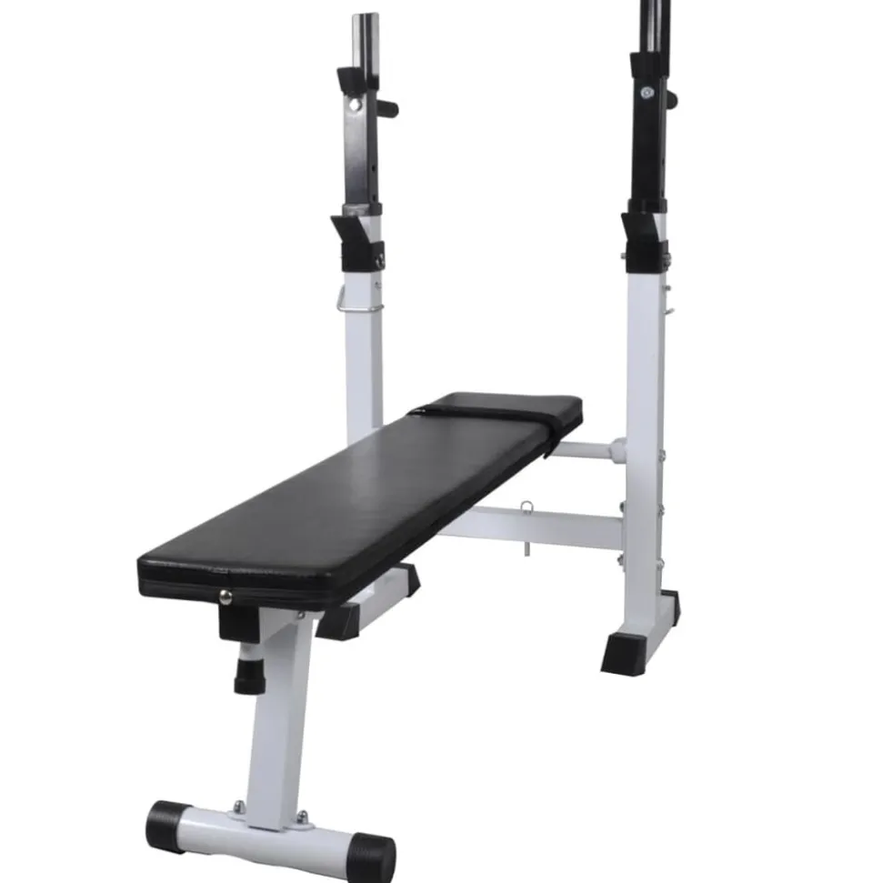 vidaXL Trainingsbank met gewichtenrek en halterset 60,5 kg