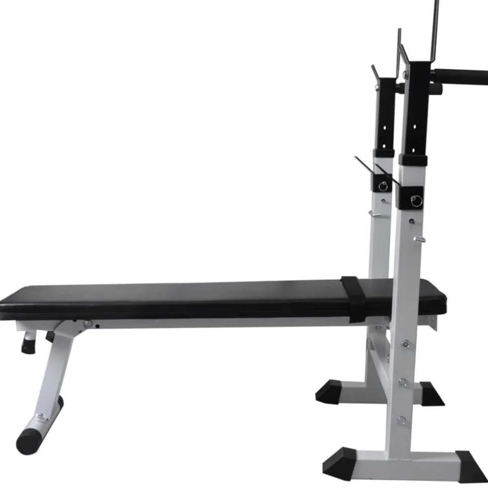 vidaXL Trainingsbank met gewichtenrek en halterset 60,5 kg