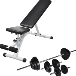 vidaXL Trainingsbank met halterset 30,5 kg