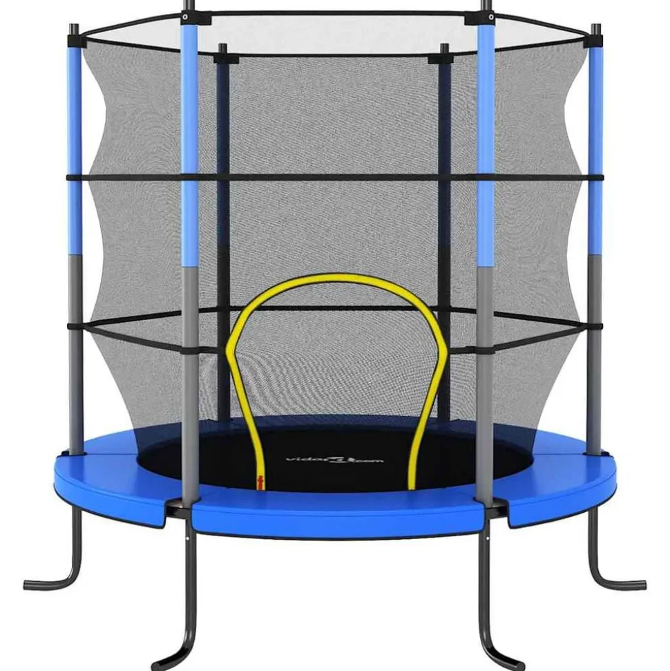 vidaXL Trampoline met veiligheidsnet rond 140x160 cm blauw