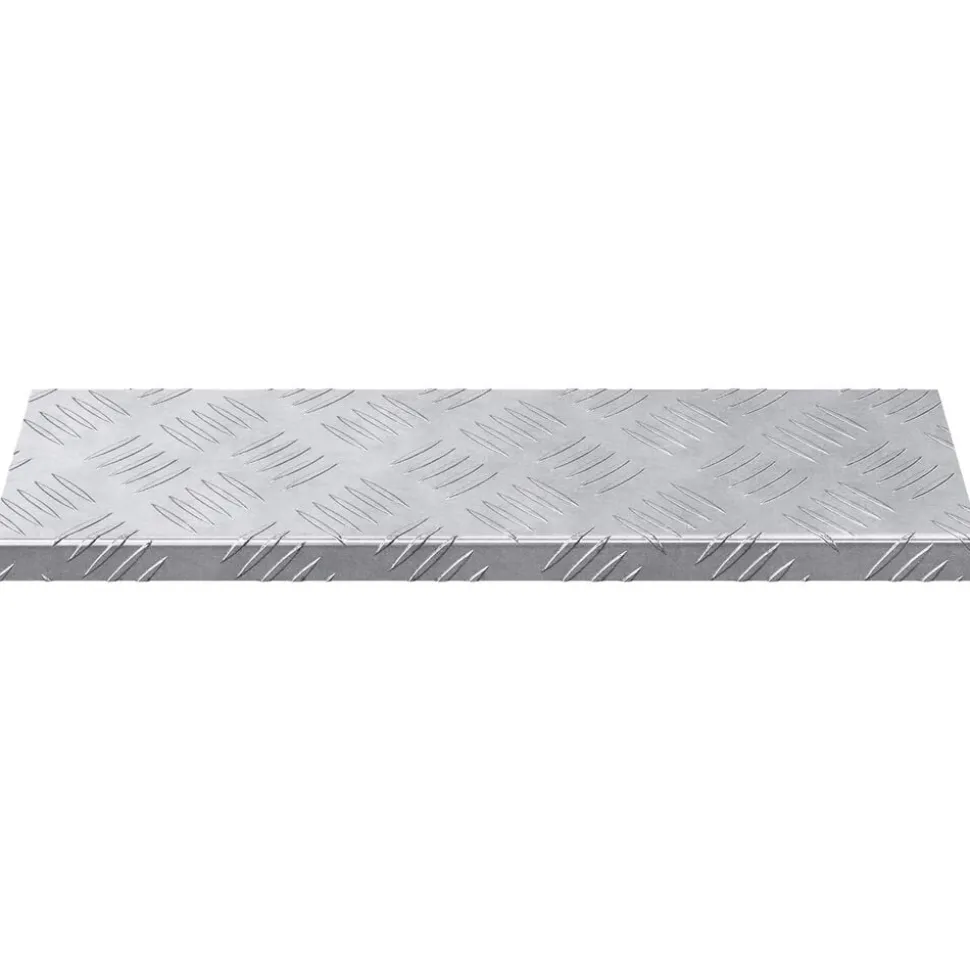 vidaXL Trap Tread Rechthoekig 5 pcs Zilver 60 x 18 x 2,5 cm Aluminium