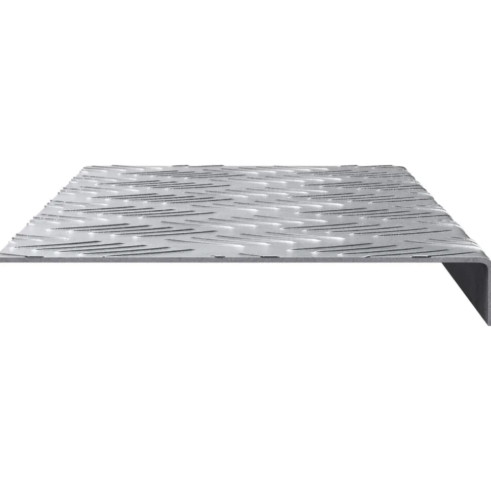 vidaXL Trap Tread Rechthoekig 5 pcs Zilver 60 x 18 x 2,5 cm Aluminium