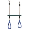 vidaXL Trapezestang en ringen voor kinderen staal blauw en donkergroen