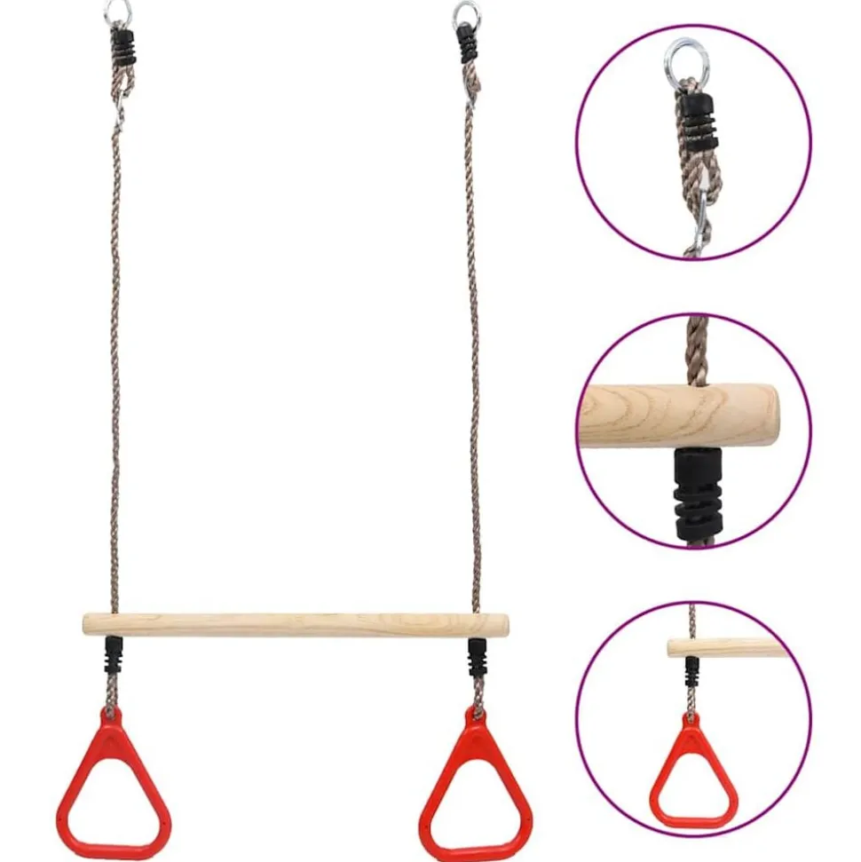 vidaXL Trapezestang met ringen