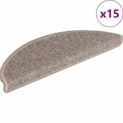 vidaXL Trapmatten 15 st 56x17x3 cm Donkerbeige Halfrond