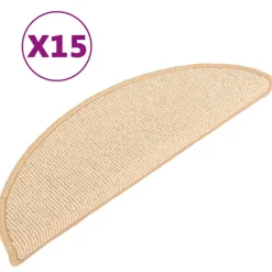 vidaXL Trapmatten 15 st 56x17x3 cm Crème Halfrond