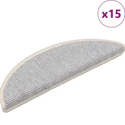 vidaXL Trapmatten 15 st 56x17x3 cm Zilver Halfrond