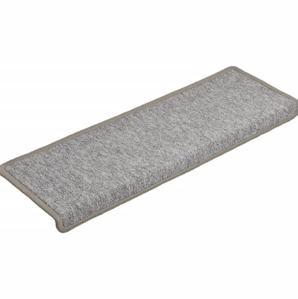 vidaXL Trapmatten 15 st 65x21x4 cm lichtgrijs met rechthoekige rand