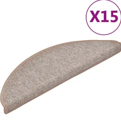 vidaXL Trapmatten 15 st 56x17x3 cm lichtbruin halfrond