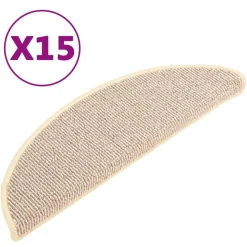 vidaXL Trapmatten 15 st 56x17x3 cm Wit en Bruin Halfrond