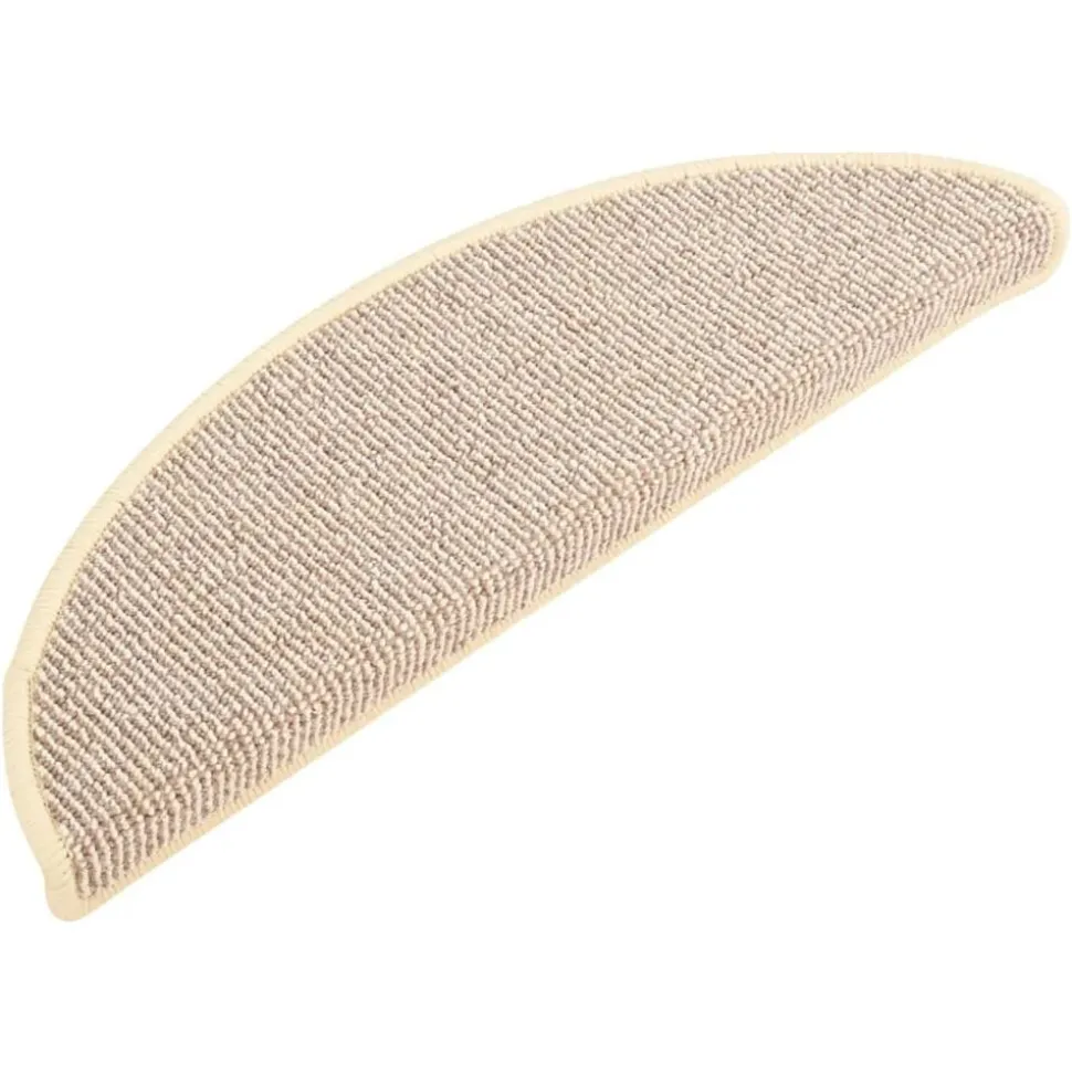 vidaXL Trapmatten 15 st 56x17x3 cm Wit en Bruin Halfrond