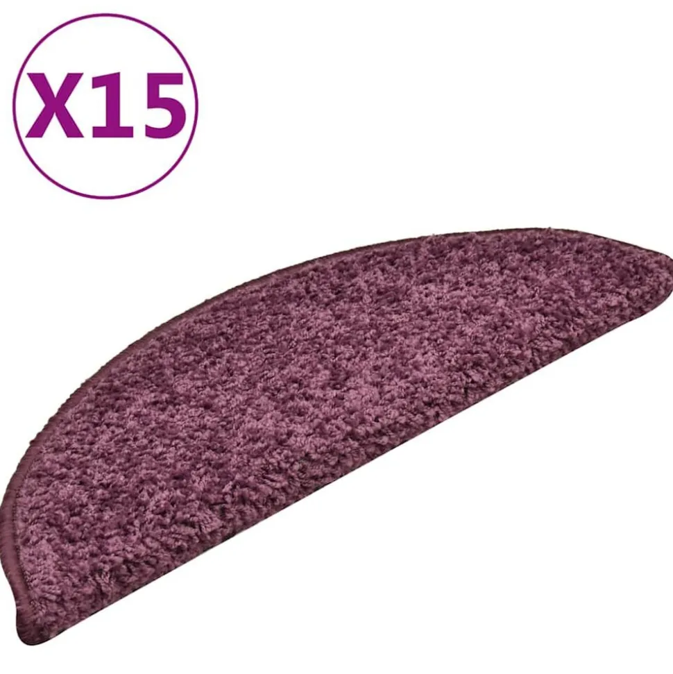 vidaXL Trapmatten 15 st 56x17x3 cm Donkerpaars Halfrond