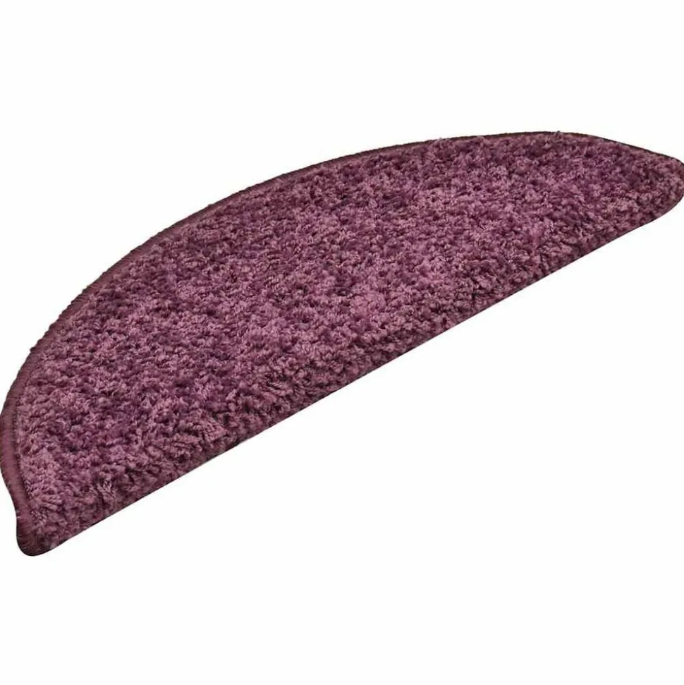 vidaXL Trapmatten 15 st 56x17x3 cm Donkerpaars Halfrond