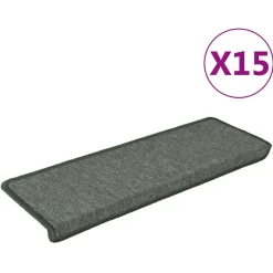 vidaXL Trapmatten 15 st 65x21x4 cm Donkergroen Rechthoekige Rand
