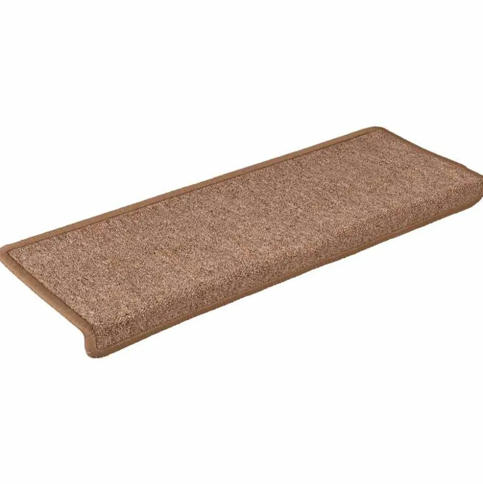 vidaXL Trapmatten 15 st 65x21x4 cm Bruin Rechthoekige Rand