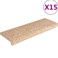 vidaXL Trapmatten 15 st 65x21x4 cm Goud Rechthoekige Rand