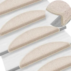 vidaXL Trapmatten 15 st 56x17x3 cm Taupe Halfrond